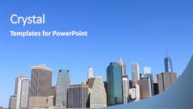  Presentation with taxi cabs new york city - PPT layouts having soho - lower manhattan skyline and skyscrapers background and a teal colored foreground