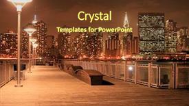  Presentation with manhattan - Amazing PPT theme having soho - manhattan skyline at night lights backdrop and a tawny brown colored foreground