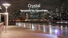  Presentation with manhattan - Colorful presentation design enhanced with soho - manhattan skyline at twilight backdrop and a dark gray colored foreground