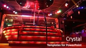  Presentation with night club - Slides having soho - night club podium background and a wine colored foreground