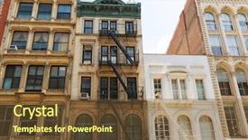  Presentation with new york city - Amazing slide set having soho buildings facade in manhattan backdrop and a tawny brown colored foreground