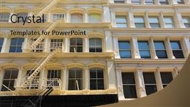  Presentation with new york city - Cool new presentation design with soho buildings facade in manhattan backdrop and a coral colored foreground