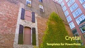  Presentation with new york city - PPT theme featuring soho buildings facade in manhattan background and a tawny brown colored foreground