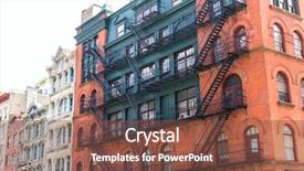  Presentation with new york city - Audience pleasing PPT theme consisting of soho buildings facade in manhattan backdrop and a tawny brown colored foreground