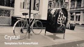  Presentation with street - PPT layouts consisting of soho nyc street scene background and a gray colored foreground