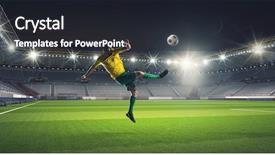  Presentation with soccer - Audience pleasing presentation consisting of soie - soccer player kicking ball mixed backdrop and a dark gray colored foreground