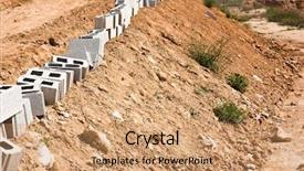  Presentation with bricks - PPT layouts with soil cement - concrete bricks background and a coral colored foreground