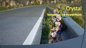  Presentation with memorial - Beautiful theme featuring soil cement - flowers memorial symbol backdrop and a tawny brown colored foreground