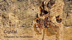  Presentation with marble tile texture stone wall - PPT theme consisting of soil cement - old stone wall textures background and a  colored foreground