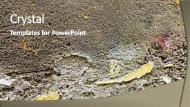  Presentation with marble tile texture stone wall - PPT theme featuring soil cement - old stone wall textures background and a gray colored foreground