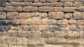  Presentation with cement - Amazing PPT theme having soil cement - old stone wall textures backdrop and a coral colored foreground