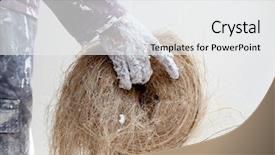  Presentation with hemp - Amazing theme having soil cement - plaster white dirty hand backdrop and a white colored foreground