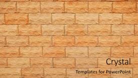  Presentation with red brick wall - Cool new slide set with soil cement - red brick wall background backdrop and a  colored foreground