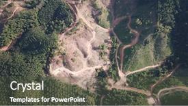  Presentation with palm oil - PPT theme featuring soil conservation - environmental problem deforestation rainforest is background and a dark gray colored foreground