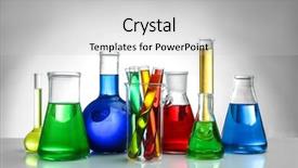  Presentation with soil contamination - Beautiful slides featuring soil contamination - chemical flasks and test-tubes backdrop and a light gray colored foreground
