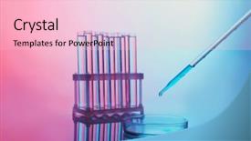  Presentation with soil test - PPT theme enhanced with soil contamination - chemical test-tubes with medicine dropper background and a lemonade colored foreground