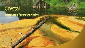  Presentation with copper mine - Presentation design consisting of soil contamination - nature pollution of a copper background and a tawny brown colored foreground