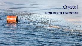  Presentation with soil contamination - Presentation design with painting - sunset on the lake background and a  colored foreground.