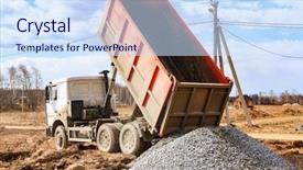  Presentation with construction site construction - Amazing slides having soil engineering - dumptruck in action backdrop and a  colored foreground
