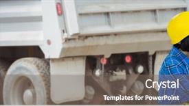  Presentation with geodetic engineering surveying measuring equipment - PPT theme with soil engineering - female architect measuring plywood background and a gray colored foreground