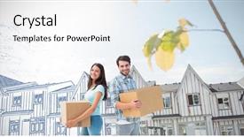  Presentation with young happy couple - PPT theme having soil engineering - happy young couple with moving background and a  colored foreground