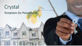  Presentation with soil engineering - Amazing PPT theme having soil engineering - mid section of businessman showing backdrop and a  colored foreground