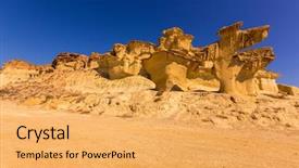  Presentation with soil formation - Presentation enhanced with soil formation - bolnuevo mazarron eroded sandstones background and a yellow colored foreground