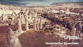  Presentation with cappadocia - Theme consisting of soil formation - cappadocia in turkey background and a violet colored foreground