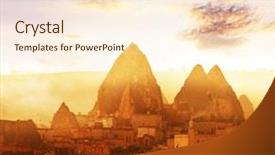  Presentation with soil formation - PPT theme featuring soil formation - cappadocia in turkey background and a  colored foreground