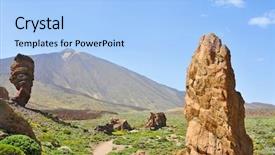  Presentation with volcano - Audience pleasing PPT theme consisting of soil formation - roques de garcia with volcano backdrop and a light blue colored foreground