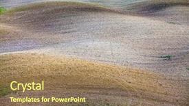  Presentation with rolling hills - PPT layouts featuring soil grassland - abstract ploughed field texture tuscany background and a coral colored foreground