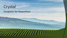  Presentation with czech republic - Cool new slides with soil grassland - panorama of furrows with sprouts backdrop and a light blue colored foreground