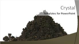  Presentation with soil - PPT layouts enhanced with soil heap isolated on white background and a white colored foreground