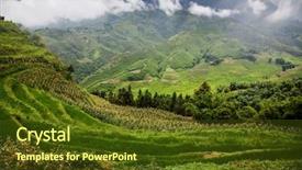  Presentation with rice fields - Audience pleasing PPT layouts consisting of soil management - terraced green rice fields backdrop and a tawny brown colored foreground