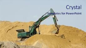  Presentation with sand - Presentation theme having soil mechanics - green digger working background and a lemonade colored foreground