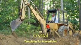  Presentation with tree roots - Presentation theme with soil mechanics - man removing tree roots background and a violet colored foreground