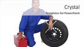  Presentation with mechanic - Slide deck consisting of soil mechanics - mechanic with wheel background and a white colored foreground