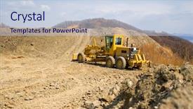  Presentation with mechanics - Cool new presentation theme with soil mechanics - new road in mountains is backdrop and a lemonade colored foreground