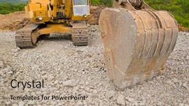  Presentation with soil mechanics - Presentation with soil mechanics - road works excavator background and a mint green colored foreground