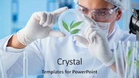  Presentation with scientist - Colorful PPT layouts enhanced with soil microbiology - male scientist researcher doing experiment backdrop and a light blue colored foreground