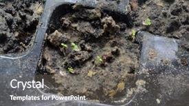  Presentation with soil tillage - Presentation design consisting of soil mixture with sand background and a gray colored foreground