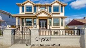  Presentation with under construction - PPT theme with soil nail - new home under construction background and a coral colored foreground