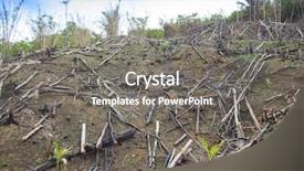  Presentation with deforestation - Theme enhanced with soil pollution oil - deforestation environmental damage background and a gray colored foreground