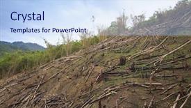  Presentation with environmental pollution - Slide deck consisting of soil pollution oil - deforestation environmental damage background and a sky blue colored foreground