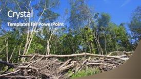  Presentation with destruction - PPT layouts enhanced with soil pollution oil - deforestation logging environmental damage destruction background and a teal colored foreground