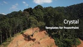  Presentation with deforestation - Slide deck with soil pollution oil - deforestation logging environmental problem background and a  colored foreground