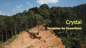  Presentation with deforestation - Colorful PPT theme enhanced with soil pollution oil - deforestation logging environmental problem backdrop and a  colored foreground