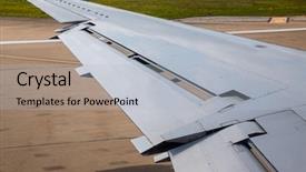  Presentation with reactor - Audience pleasing PPT theme consisting of aircraft plane wing taking off backdrop and a light gray colored foreground