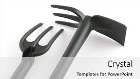  Presentation with gardening - PPT layouts having soil stabilisation - gardening tools background and a white colored foreground