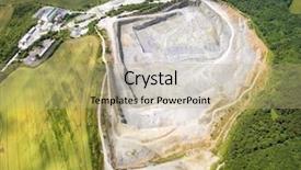  Presentation with industrial waste - PPT theme enhanced with soil waste - aerial view of abandoned mine background and a coral colored foreground